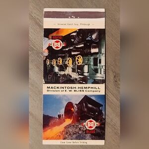 MACKINTOSH - HEMPHILL Divison Of E. W. BLISS Company Matchbook Cover [ Read